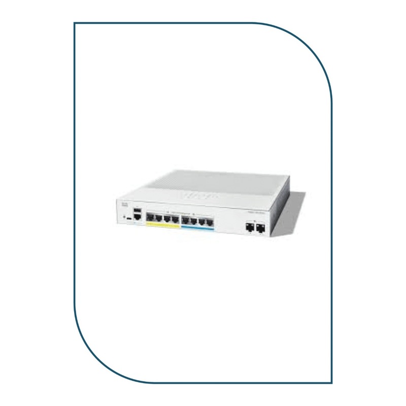 Cisco C1300-8MGP-2X Catalyst 1300 Managed Switch, 4 x 10/100/1000 30W PoE+ ports, 4 x 2.5G 30W PoE+ ports