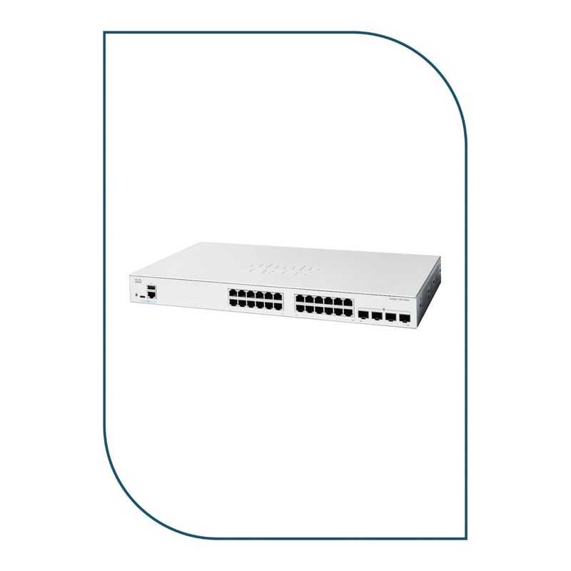 Cisco C1300-24P-4X Catalyst 1300 Managed Switch, 24 x 10/100/1000 30W PoE+ ports with 195W power budget, 4 x 10 Gigabit SFP+