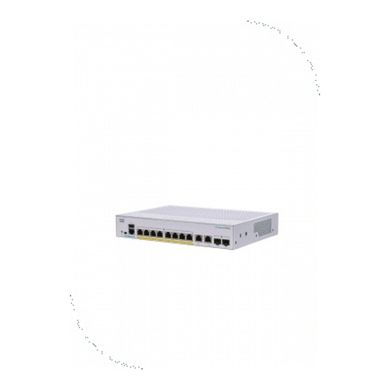 Cisco CBS250-8P-E-2G-EU Business 250 Smart Switch, 8 10/100/1000 PoE+ ports with 60W power budget, 2 Gigabit copper/SFP combo ports