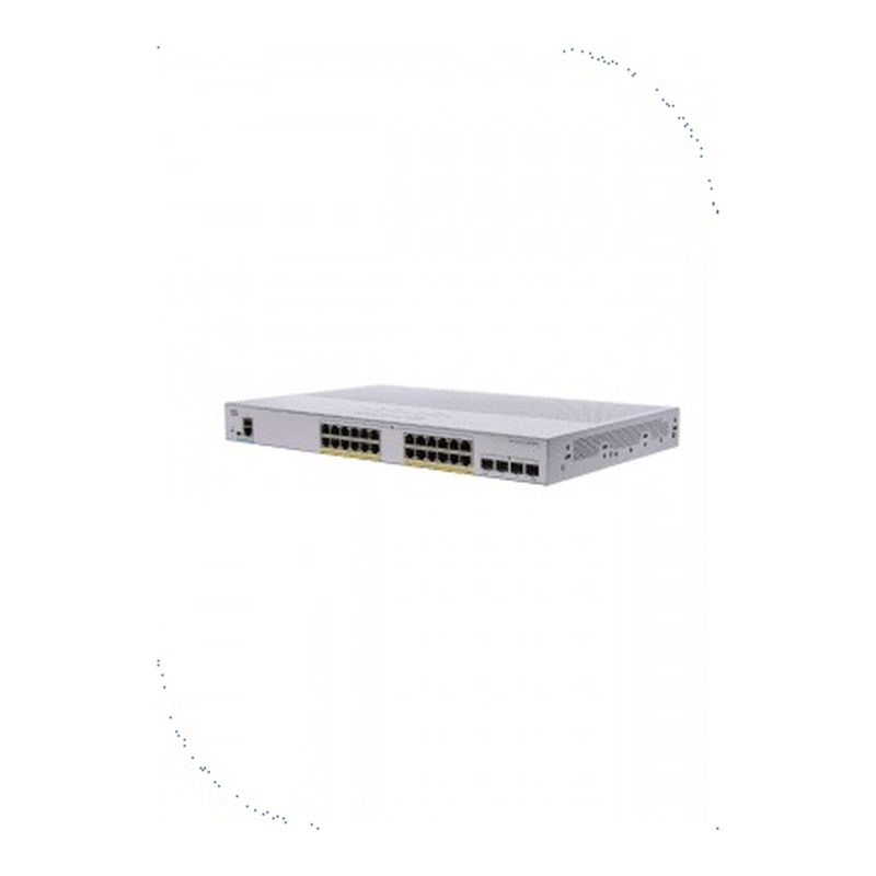 Cisco CBS250-24P-4G-EU Business 250 Smart Switch, 24 10/100/1000 PoE+ ports with 195W power budget, 4 Gigabit SFP