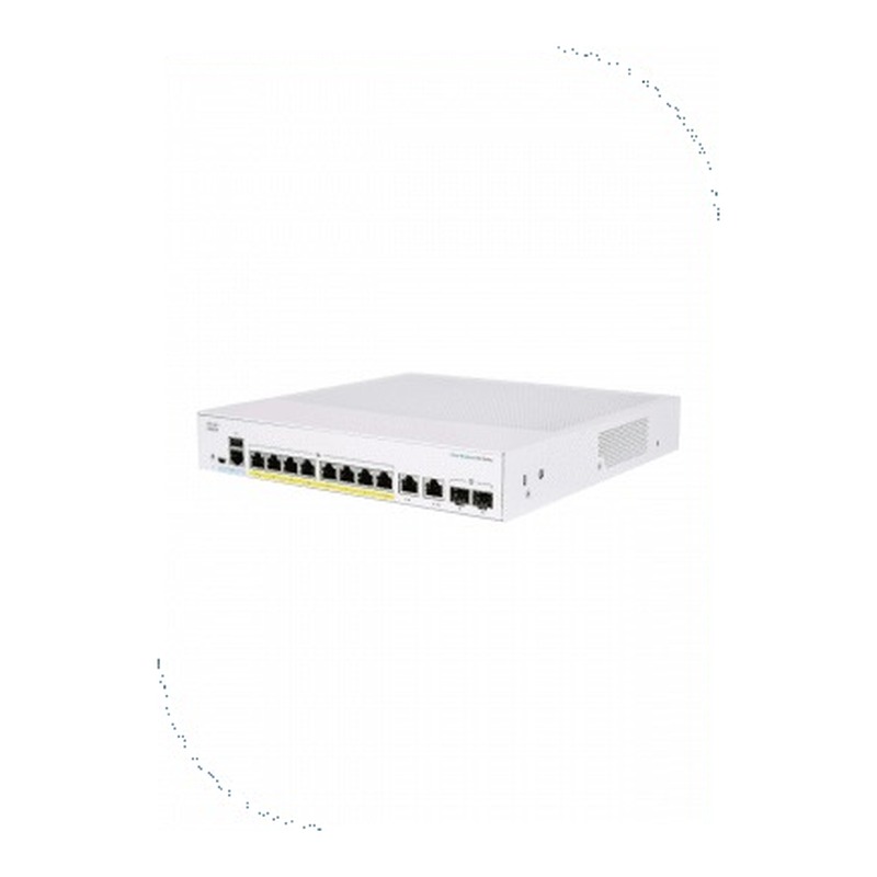 Cisco CBS350-8FP-2G-EU Business 350 Managed Switch, 8 10/100/1000 PoE+ ports with 120W power budget, 2 Gigabit copper/SFP combo ports