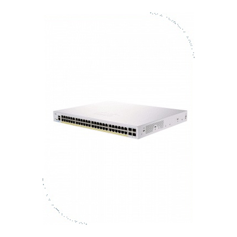 Cisco CBS250-48P-4G-EU Business 250 Smart Switch, 48 10/100/1000 PoE+ ports with 370W power budget, 4 Gigabit SFP