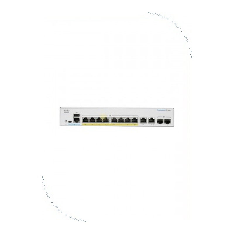 Cisco CBS350-8P-2G-EU Business 350 Managed Switch, 8 10/100/1000 PoE+ ports with 67W power budget, 2 Gigabit copper/SFP combo ports
