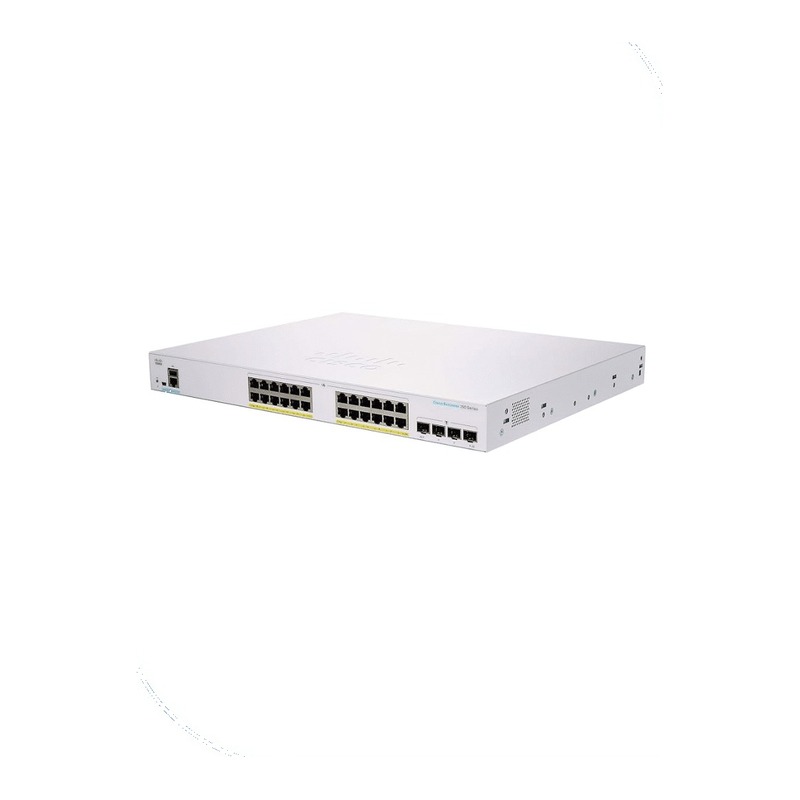 Cisco CBS350-24FP-4X-EU Business 350 Managed Switch, 24 10/100/1000 PoE+ ports with 370W power budget, 4 10 Gigabit SFP+