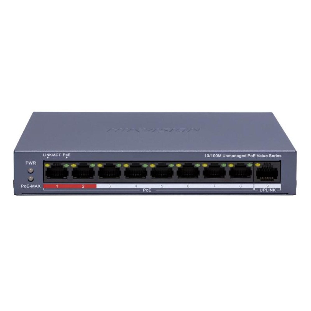 Hikvision DS-3E0109P-E/M 8 Port Fast Ethernet Unmanaged POE Switch