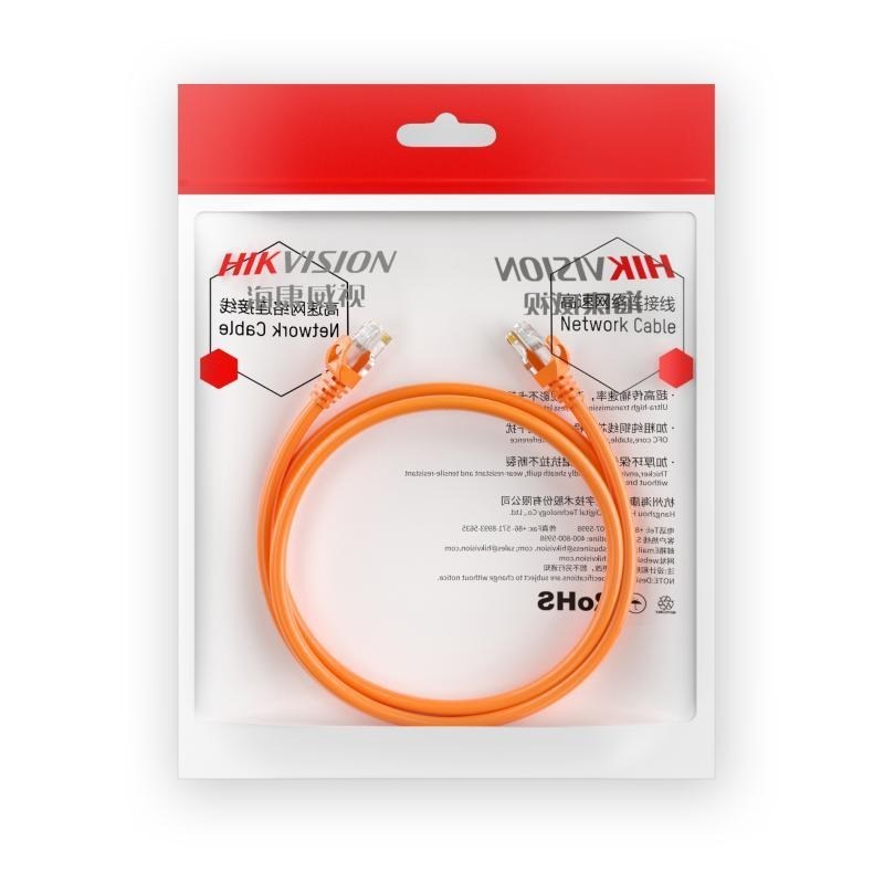 Hikvision DS-1NP6UEC0-10M-Orange Cat6 U/UTP Patch Cord 10M Orange, 24AWG Copper
