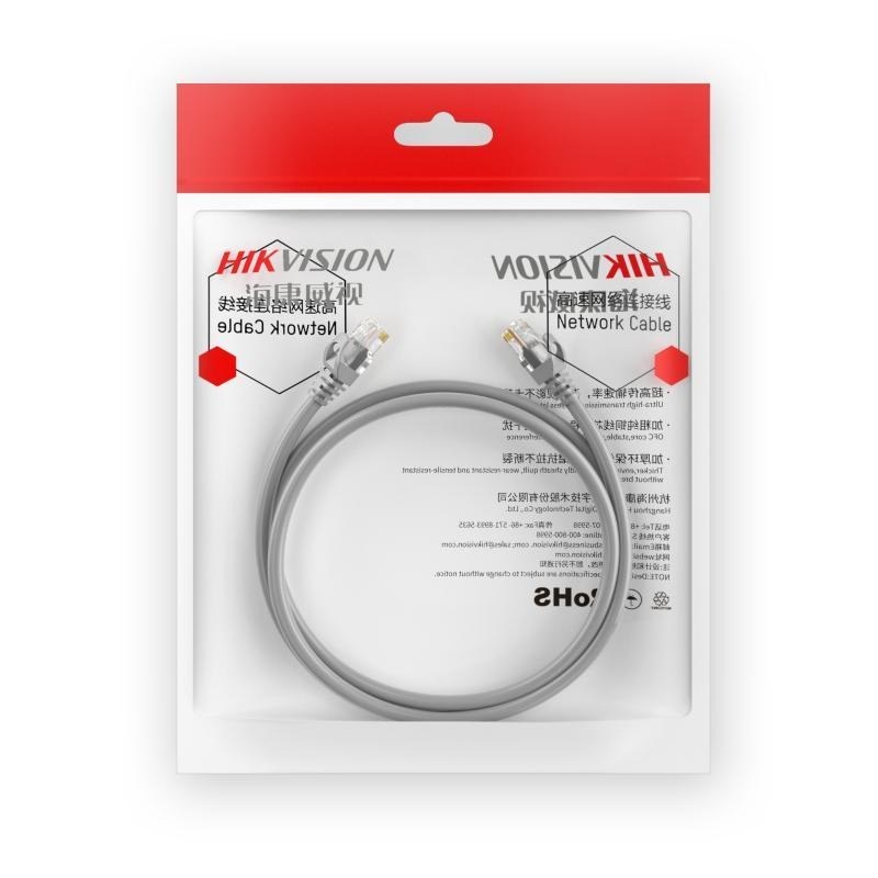 Hikvision DS-1NP6UEC0-3M-Grey Cat6 U/UTP Patch Cord 3M Grey, 24AWG Copper