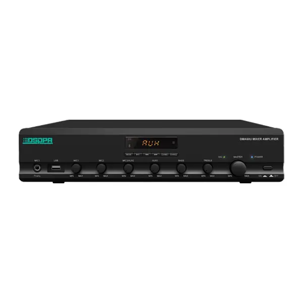 DSPPA 500W Digital Mixer Amplifier With USB /Bluetooth /FM/Chime/Siren/4 Mic(With PP and  DC24V)