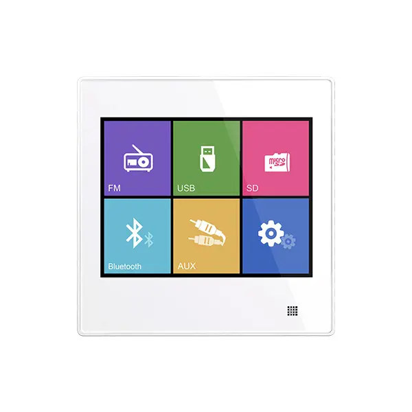 DSPPA 2x10W Touch Screen Wall Mount Music Amplifier With FM/SD/Bluetooth/AUX