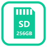 SD Card up to 256 GB