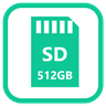 SD Card up to 512 GB
