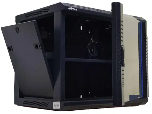 [Green 6U With Fan And PDU] Green 6U Rack 60*45 With PDU And Fan