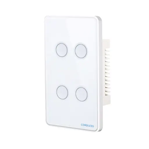 [CL-04G] Cordless Smart Touch Wall Switch 4 Gang (Groove)