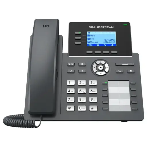 [GRP2604P] Grandstream Essential P Phone - 6 SIP Accounts - 3 Lines - 2x GbE PoE - 132x64 (2.7") Backlit LCD - 8 BLF Keys - No PSU
