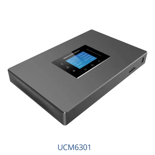 [UCM6301] Grandstream IP PBX Appliance - 1 RJ11 FXS - 1 RJ11 FXO - 2x GbE PoE LAN/WAN - 1 Hot Standby Port - 500 SIP Users - 50 Concurrent Calls - UCM RC - VideoServer - 12V/1.5A PSU