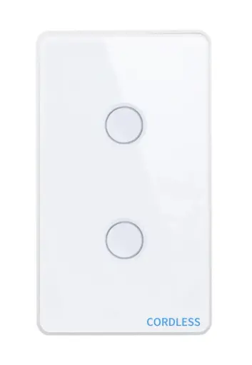 [CL-02G] Cordless Smart Touch Wall Switch - 2-Gang - App Control - Timer Function - LED Compatible - Tuya App - Google Assistant