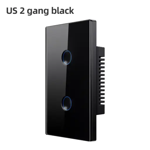 [Switch 2-GANG (Zigbee)] AVATTO Tuya WiFi Smart Light Switch 2-GANG | Touch Panel With Alexa & Google Home Control - Black (Zigbee)