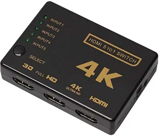[HDMI Switch 5 To 1] HDMI 5-Port 4K Auto Switcher Box