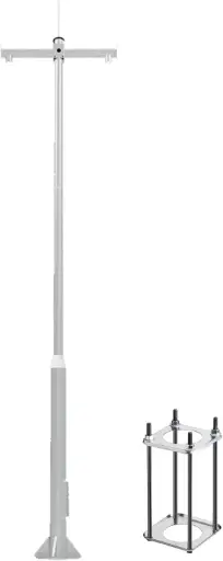 [Metal Bracket 3.5M (I)] Camera Pole 3.5M And Steel Cage Frame for Outdoor CCTV Camera Systems