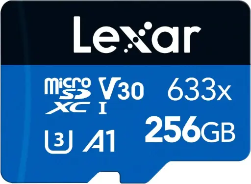 [Lexar 256G] Lexar 633X Microsdhc/Sdxc Uhs-I Card With Adaptor 100Mbps, 256GB Capacity