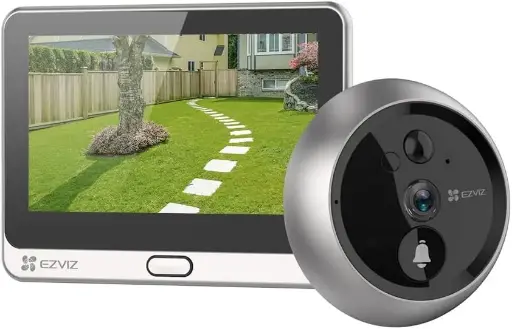 [DP2C (Silver)] EZVIZ DP2C (Silver) 1080p Wireless Peephole Doorbell Camera with 4.3" Color Screen