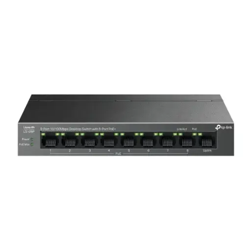[LS109P] TP-Link LS109P 9-Port 10/100Mbps Desktop Switch with 8-Port PoE+