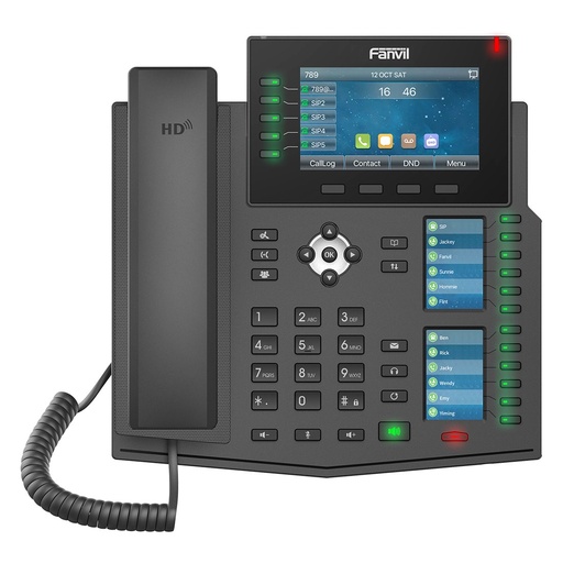 [X6U] Fanvil X6U High-end IP Phone, 20 SIP Lines, Triple Color Displays, Bluetooth