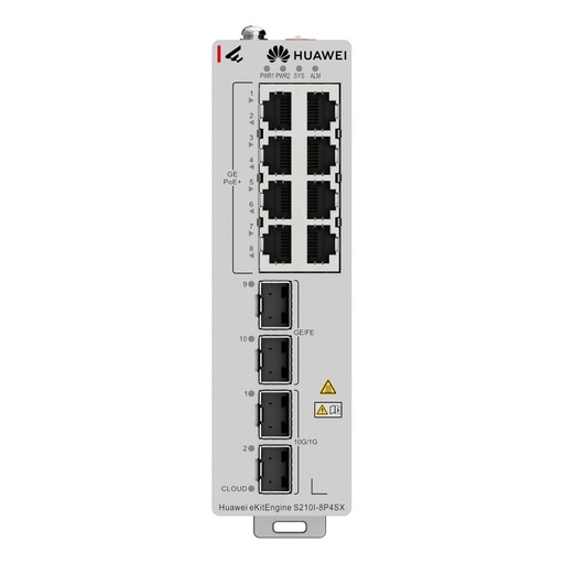 [S210I-8P4SX] Huawei eKitEngine S210I-8P4SX Industrial Managed Switch, 8*GE, 2*GE SFP, 2*10GE SFP+, PoE+