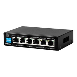 [DES-F1006P-E] D-Link DES-F1006P-E 6-port 10/100Base-T Unmanaged Long Range 250m PoE+ Surveillance Switch with 4 PoE ports