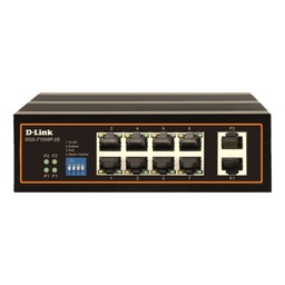 [DGS-F1008P-2S] D-Link DGS-F1008P-2S 8 Port Gigabit ( 8 POE - 96 Watt ) + 2 SFP Gigabit Outdoor Unmanaged Industrial Gigabit PoE Switch