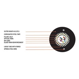 [NCB-FS09O-AUHD-24] D-Link NCB-FS09O-AUHD-24 24 Core Single Mode Unitube Armoured Outdoor Fiber Cable - HDPE Sheath