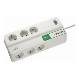 [PM6U-GR] APC Performance SurgeArrest 6 outlets with 5V, 2.4A 2 port USB charger, 230V Germany