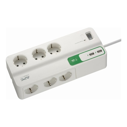 [PM6U-GR] APC Performance SurgeArrest 6 outlets with 5V, 2.4A 2 port USB charger, 230V Germany