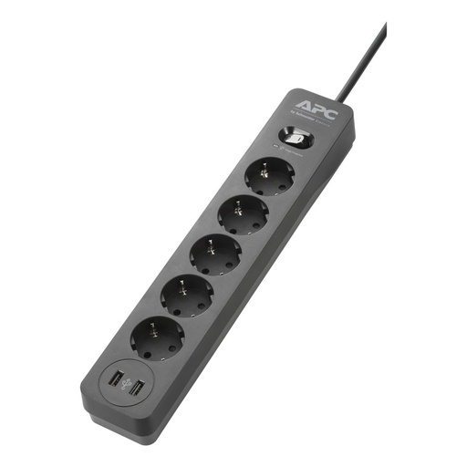 [PME5U2B-GR] APC Essential SurgeArrest 5 Outlet 2 USB Ports Black 230V Germany