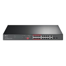 [TL-SL1218MP] TP-Link TL-SL1218MP 16-Port 10/100 Mbps + 2-Port Gigabit Rackmount Switch with 16-Port PoE+