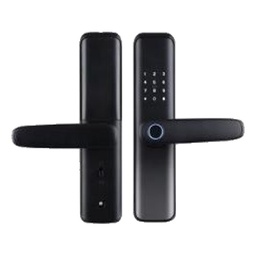 [LEZN D01 Black] LEZN D01 Black Smart Door Lock, Tuya App, Fingerprint / Password / Card, Matte Gray Black