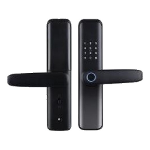 [LEZN D01 Black] LEZN D01 Black Smart Door Lock, Tuya App, Fingerprint / Password / Card, Matte Gray Black