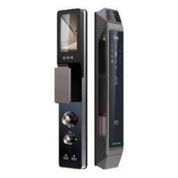 [LEZN R8 Face Black] LEZN R8 Face Black Smart Door Lock, Face Recognition, Cat Eye Camera, Black