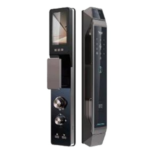 [LEZN R8 Face Black] LEZN R8 Face Black Smart Door Lock, Face Recognition, Cat Eye Camera, Black