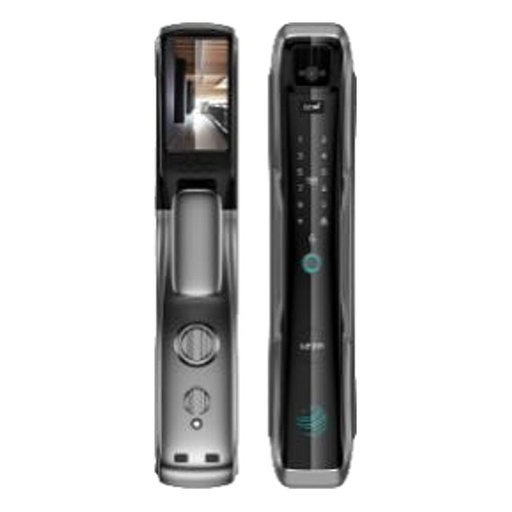 [LEZN i13 Cat Eye Intercom] LEZN i13 Cat Eye Intercom Smart Door Lock with Active Video Intercom, Cat Eye Camera, Jazz Gray
