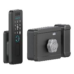 [L03F3] PNDA L03F3 Smart Rim Lock for Metal Doors, Face + Fingerprint / Password / Card