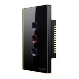 [AVATTO SWR-3G-WIFI-BLK] Avatto 3 Gang Touch Switch (Round Button Series) Wi-Fi - Black