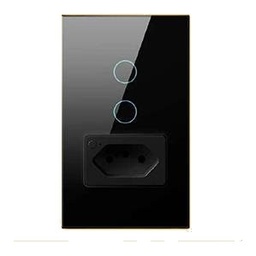 [AVATTO AIO-2G-WIFI-BLK] Avatto All-in-One 2 Gang Switch + Socket Wi-Fi - Black