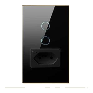 [AVATTO AIO-2G-ZB-BLK] Avatto All-in-One 2 Gang Switch + Socket Zigbee - Black