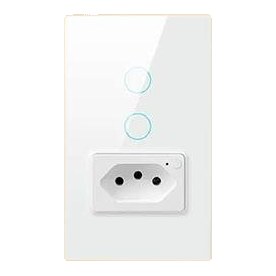 [AVATTO AIO-2G-ZB-WHT] Avatto All-in-One 2 Gang Switch + Socket Zigbee - White