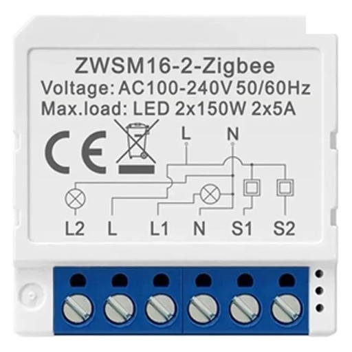 [AVATTO MINI-2G-ZB] Avatto 2 Gang Mini Switch Module Zigbee