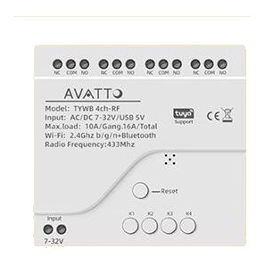 [AVATTO 4CH-RF-WIFI] Avatto Smart 4CH Relay Module + RF433 (7-32V) Wi-Fi