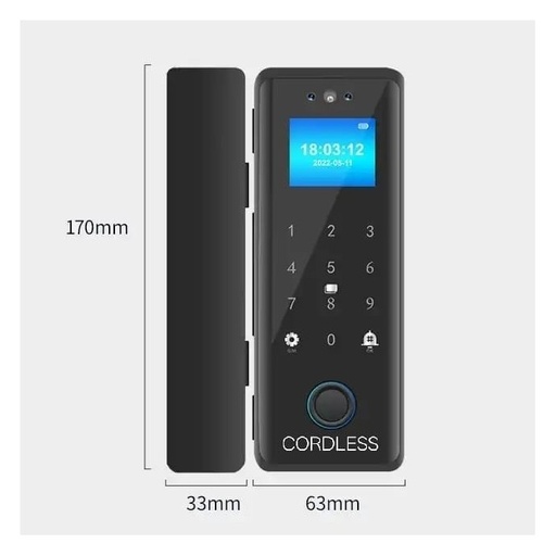 [GL-01] Cordless GL-01 Smart Glass Door Lock with Camera & Screen
