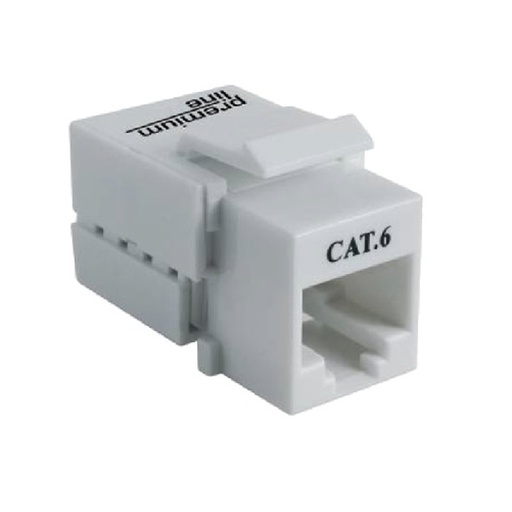 [106121010] Premium Line 106121010 Cat6 180° Unshielded Keystone Jack, Dual Type IDC, White