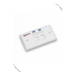 [121722110] Premium Line 121722110 USA Face Plate, 90° Entry, 70x115, Integral Molding, Shutter Type with Icon, 2-Port, White